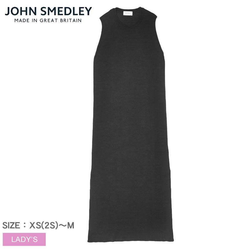 現行✨ JOHN SMEDLEY ノースリーブワンピース Aラインワンピース JOHN SMEDLEY（ジョンスメドレー） ワンピース レディース ブラック 黒