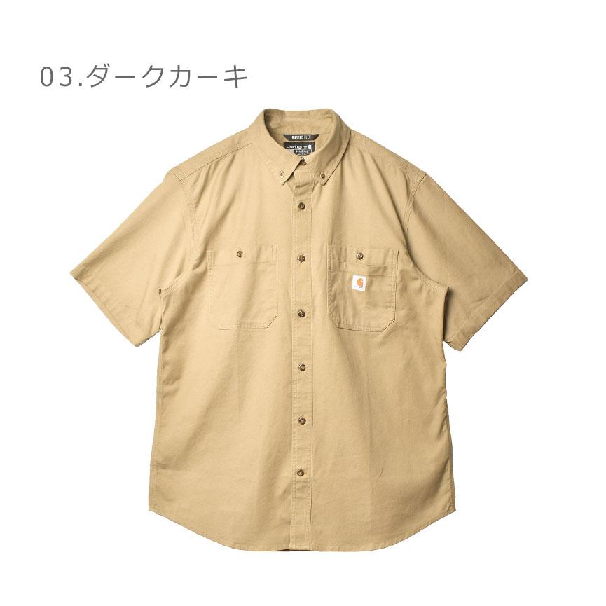 送料無料 カーハート 半袖シャツ メンズ ショートスリーブワークキャンバスシャツ CARHARTT 103555 ネイビー カーキ ロゴ｜z-mall｜08