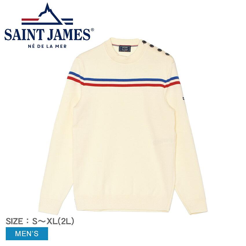 ST.JAMES ホワイト長袖Tシャツ　　未使用 JAMES SAINT [セントジェームス] [OUESSANT-SD] 長袖Tシャツ 無地 ウェッソン トップス