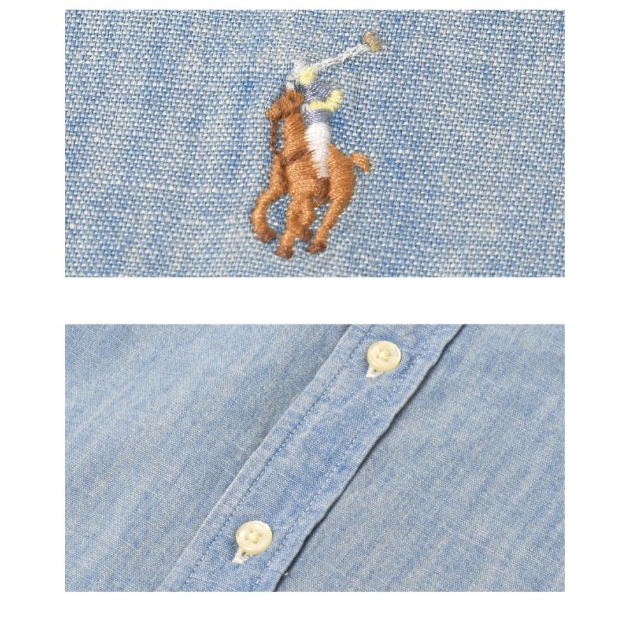RALPH LAUREN ラルフローレン　デニム　半袖　シャツ　シャンブレー 大人気‼️ ラルフローレン シャンブレー 半袖 シャツ インディゴ