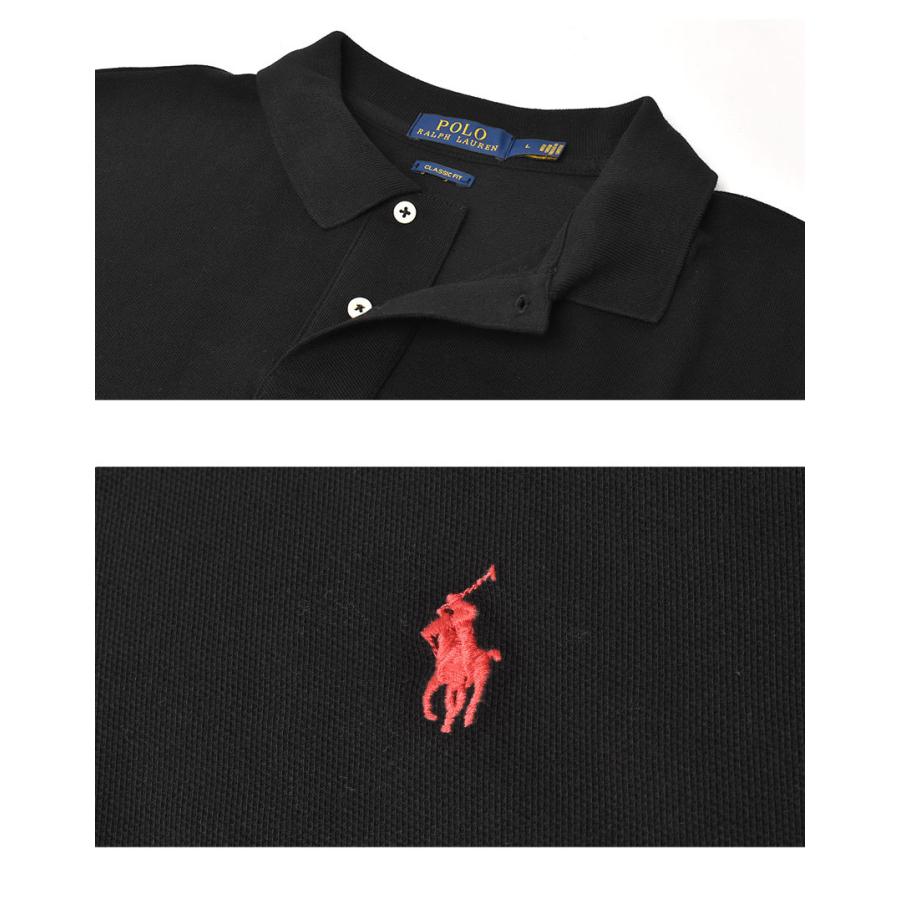 送料無料 ポロ ラルフローレン ポロシャツ メンズ 半袖ポロシャツ POLO RALPH LAUREN 710707434 710574020 ホワイト 白 ブラック 黒 無地｜z-mall｜14