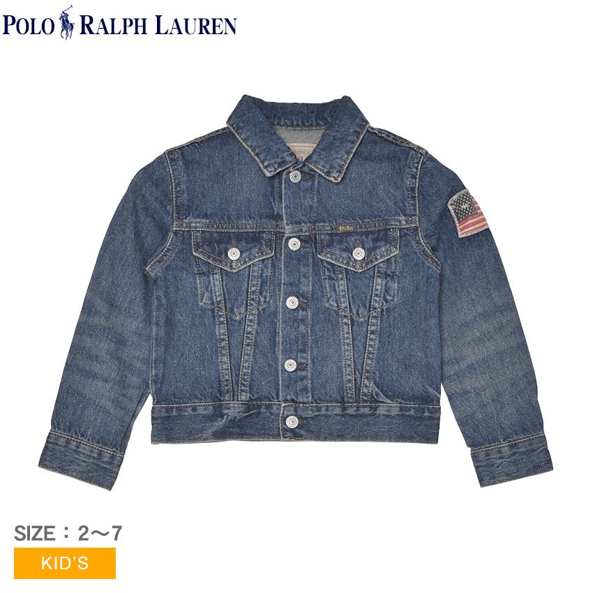 美品　ポロラルフローレン　デニムジャケット 刺繍ロゴ付き　Ｍ10-12歳 POLO RALPH LAUREN（ポロ・ラルフローレン） ポロ ラルフローレン