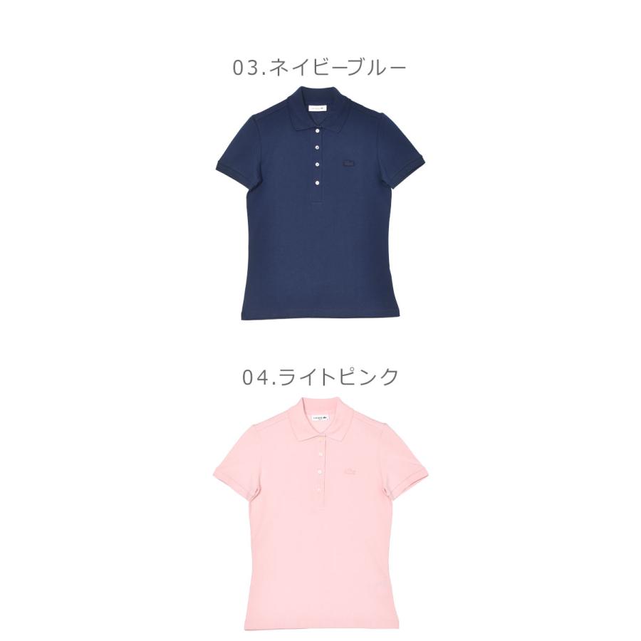 LACOSTE ネイビー 半袖ポロシャツ LACOSTE ラコステ 半袖ポロシャツ レディース PF5462 ホワイト