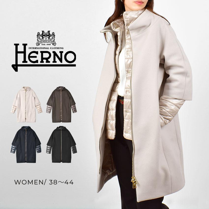 極上品　HERNO　ヘルノ　イタリア製　ダブルフェイス　ベルテッド　ウールコート HERNO（ヘルノ） ウールコート レディース HERNO CA00442D-33344