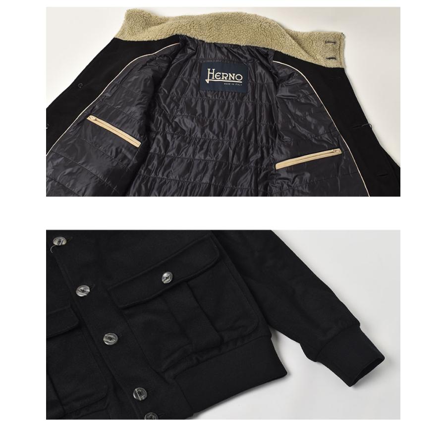 ヘルノ ジュポット ボンバー ジャケット メンズ HERNO GI000302U-33318 ブラック 黒 アウター 上着 イタリア製 ブランド ラグジュアリー ボア おしゃれ | HERNO | 05
