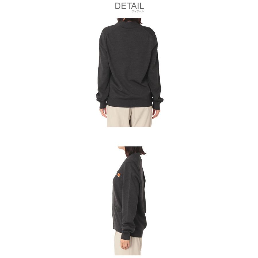 メゾンキツネ カーディガン レディース MAISON KITSUNE OM051CFKT1181 グレー ウエア 長袖 アウター 上着 羽織 トップス カジュアル シンプル ブランド きつねの画像