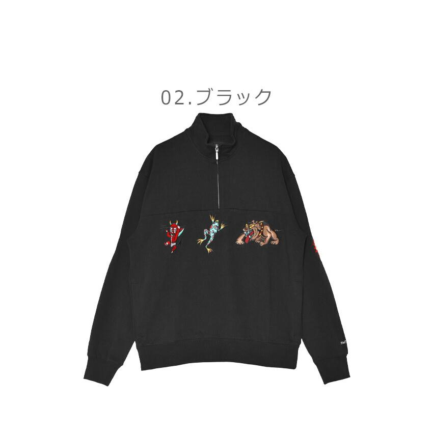 祝20th 極限定 HUF Tシャツ スウェット ハーフジップ センター刺繍ロゴ