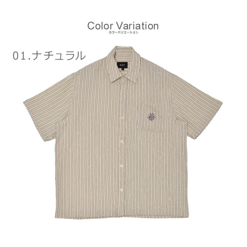 ハフ 半袖シャツ メンズ HUF BU00247 ベージュ ブルー 青 ウエア シャツ カジュアルシャツ トップス ブランド サーフ カジュアル スポーティ スケボー 爆買_1