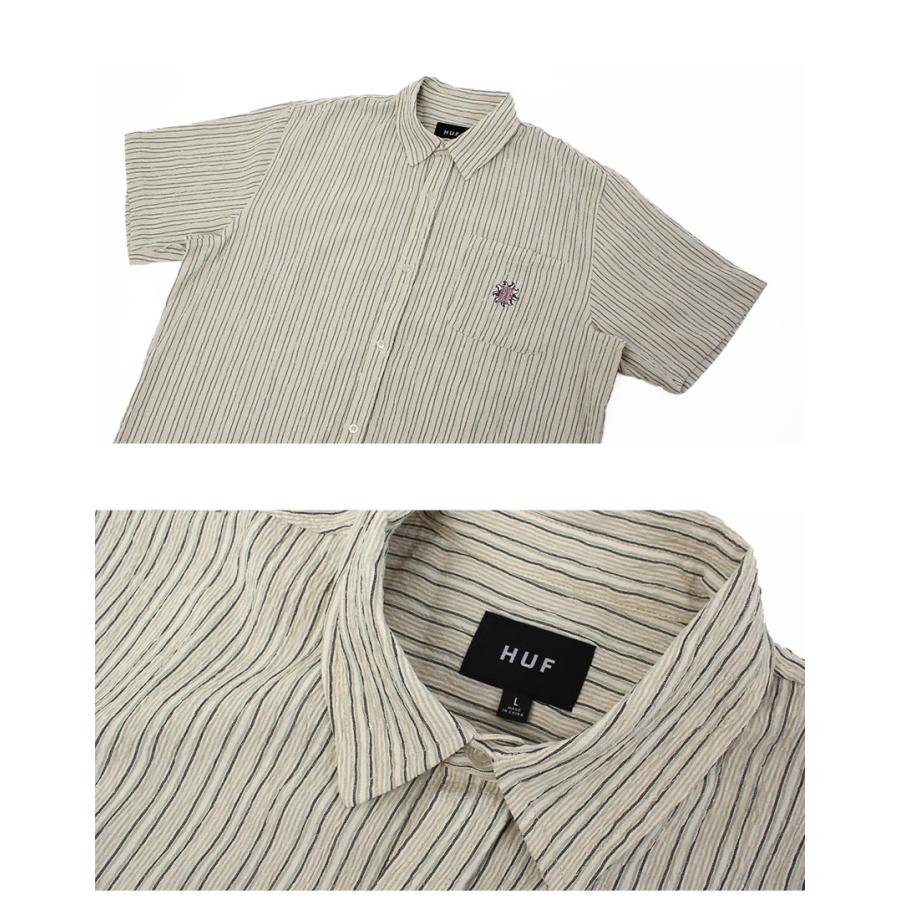 ハフ 半袖シャツ メンズ HUF BU00247 ベージュ ブルー 青 ウエア シャツ カジュアルシャツ トップス ブランド サーフ カジュアル スポーティ スケボー 爆買_4