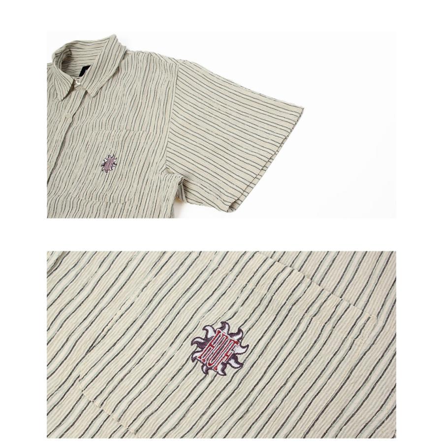 ハフ 半袖シャツ メンズ HUF BU00247 ベージュ ブルー 青 ウエア シャツ カジュアルシャツ トップス ブランド サーフ カジュアル スポーティ スケボー 爆買_5