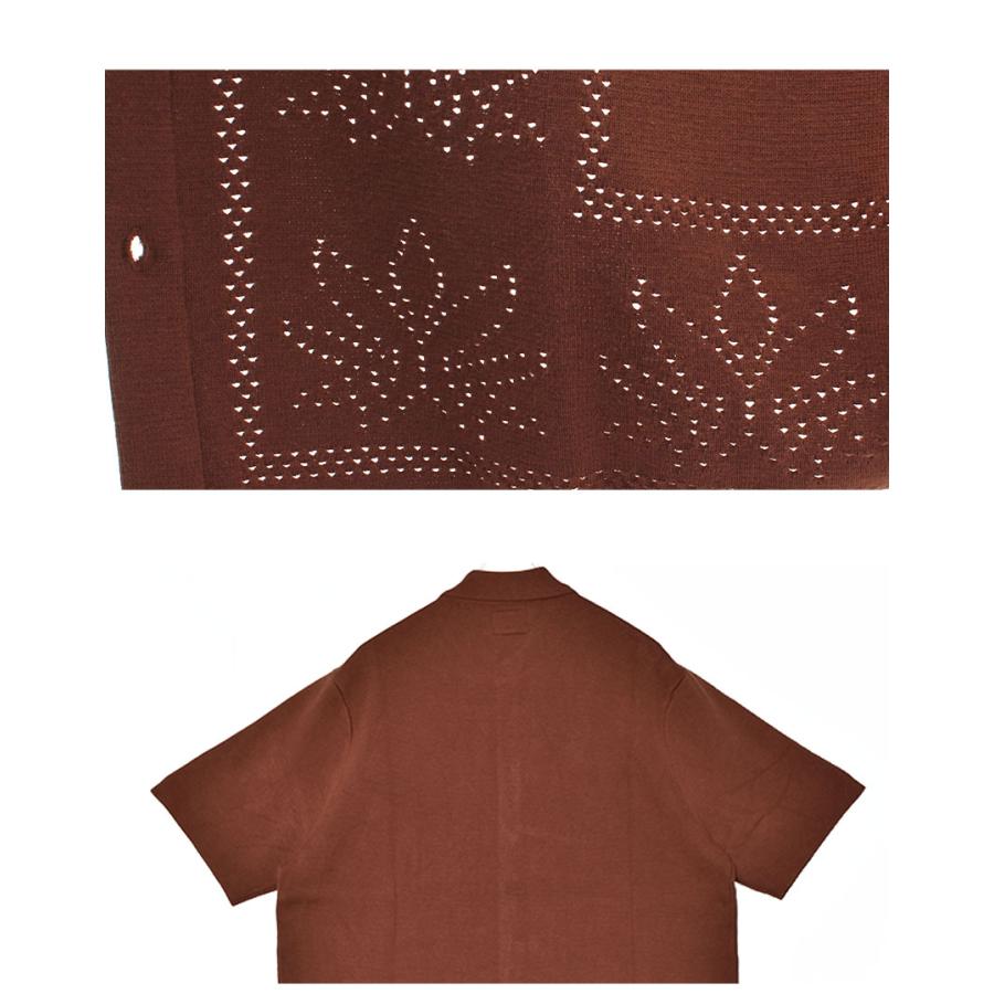HUF（ハフ） 半袖カーディガン メンズ HUF KN00545 ブラウン 茶 ウェア