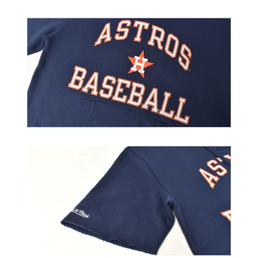 ミッチェルアンドネス パーカー メンズ MLB ヒューストン・アストロズ ショート スリーブ フリース フード MITCHELL ＆ NESS 紺 爆買