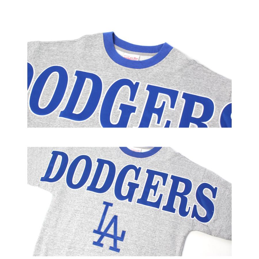 ミッチェルアンドネス スウェット メンズ LOS ANGELES DODGERS FULL FIELD SATIN FLEECE CREW VINTAGE LOGO MITCHELL ＆ NESS 青 爆買_2