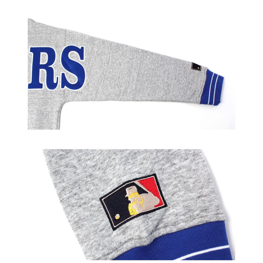 ミッチェルアンドネス スウェット メンズ LOS ANGELES DODGERS FULL FIELD SATIN FLEECE CREW VINTAGE LOGO MITCHELL ＆ NESS 青 爆買_3