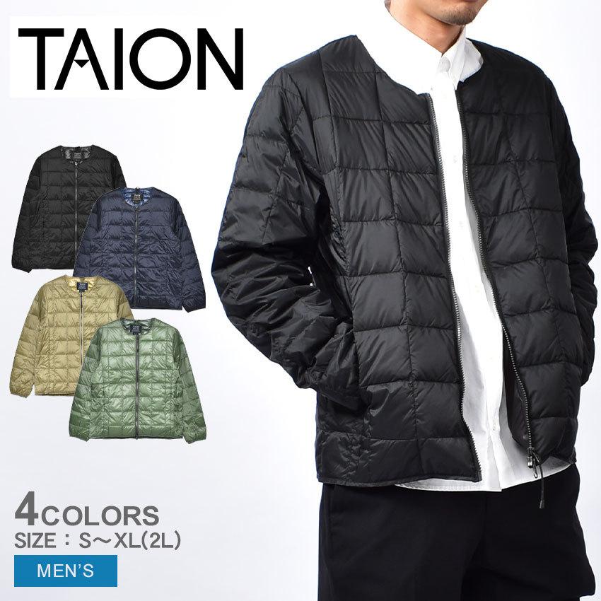TAION（タイオン） ダウンジャケット メンズ クルーネック ダブル
