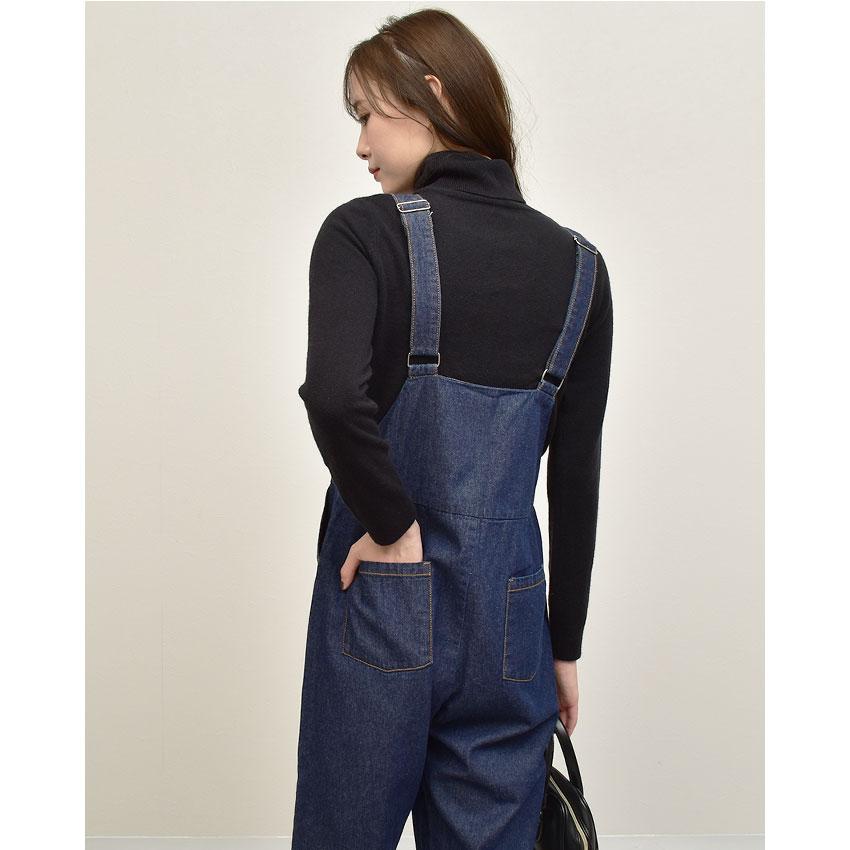 NACHU＆DIARY デニムフロントジップオールインワン サロペット