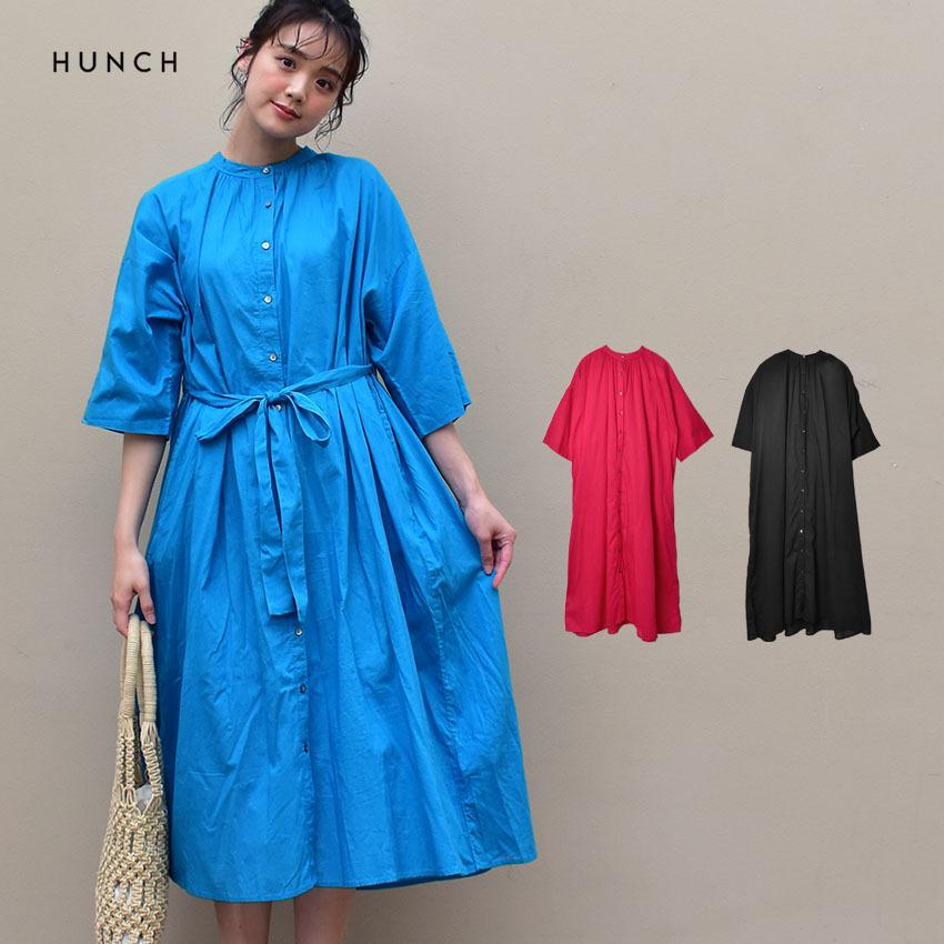 ハンチ ワンピース レディース 前後2WAY半袖シャツワンピース HUNCH