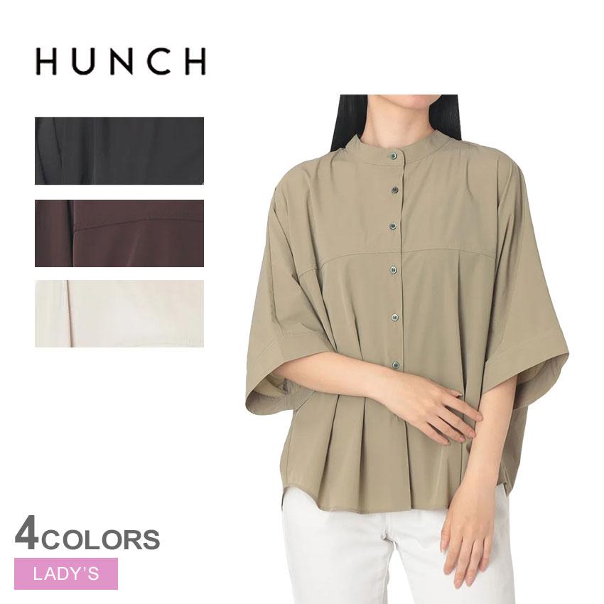 新品定価5万円　ランバン　Lサイズ　ハイネック　半袖シャツ　パンツ　セットアップ hunch（ハンチ） 半袖シャツ レディース HUNCH WLN5083 ブラック 黒