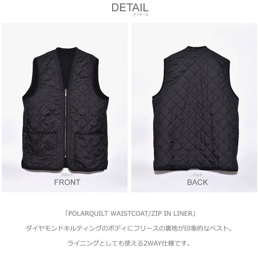 黒いキルティングベスト サイズIII Barbour（バブアー） キルティングベスト メンズ POLARQUILT WAISTCOAT