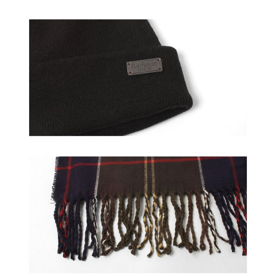 Barbour ニット帽とマフラーのセット Barbour（バブアー） マフラー＆ニット帽セット メンズ レディース