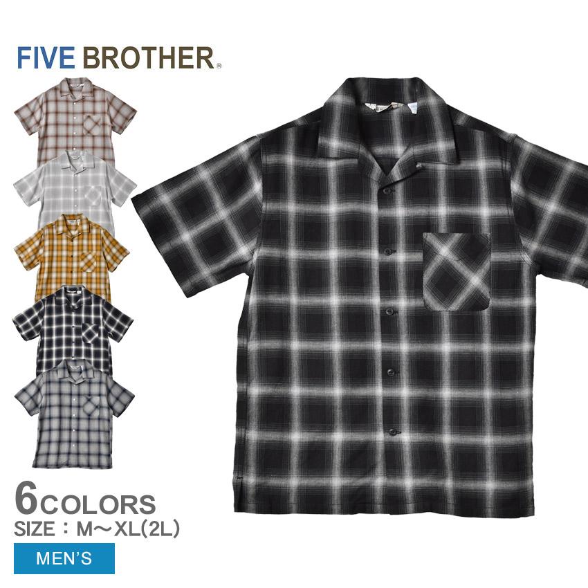 FIVEBROTHER（ファイブブラザー） 半袖シャツ メンズ ライトフランネル