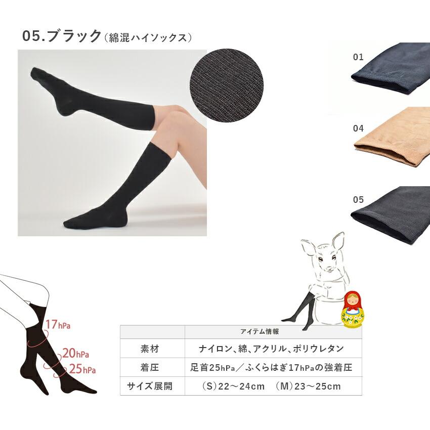 着圧ソックス ハイソックス 日本製 レディース 靴下 むくみ ひきしめ