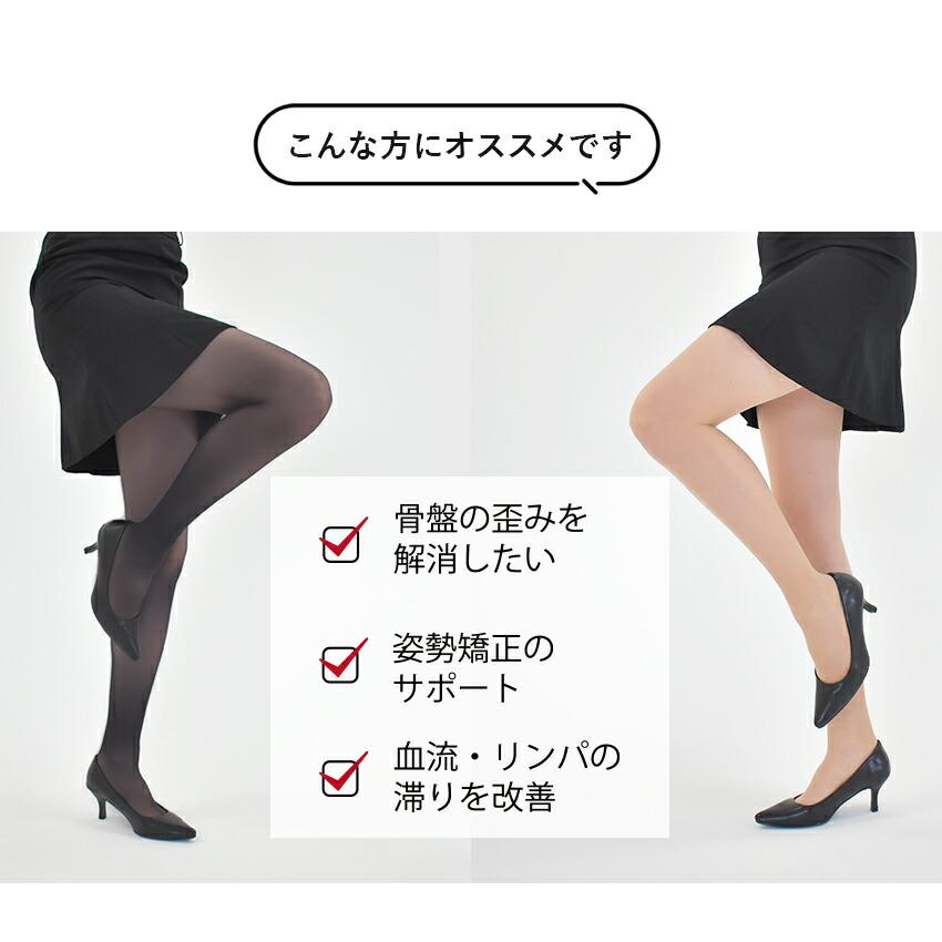 着圧ストッキング 日本製 レディース 伝線しにくい 黒 むくみ すっきり