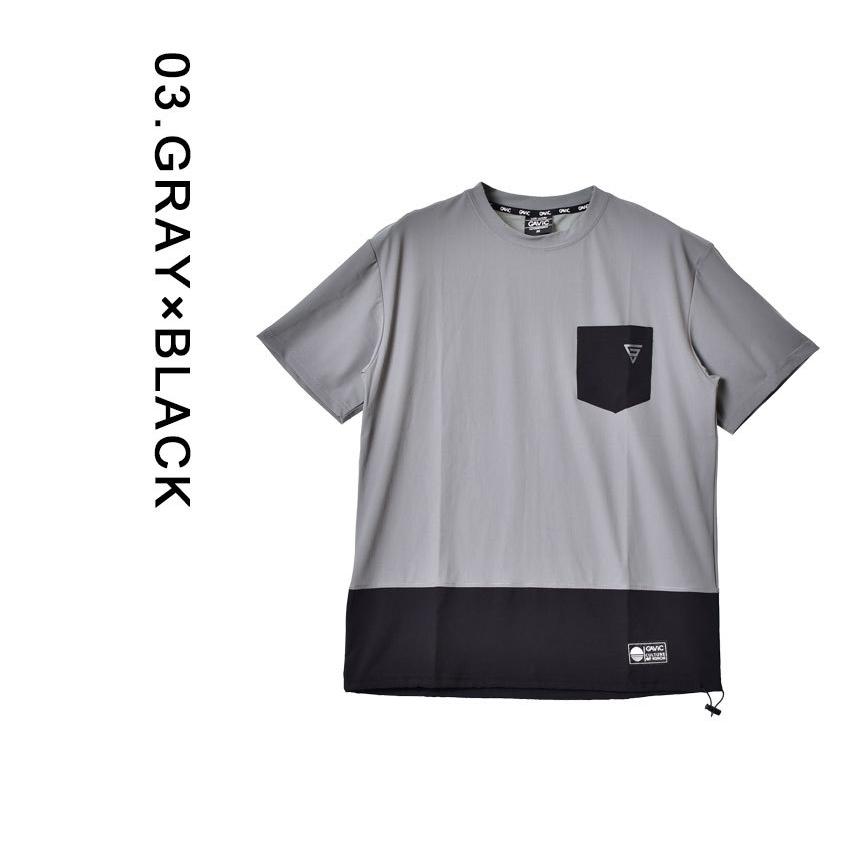 ガビック 半袖Tシャツ メンズ デザイン レイヤードTシャツ GAVIC GA7302 ブラック 黒 カーキ グレー ライフスタイル トップス｜z-mall｜07