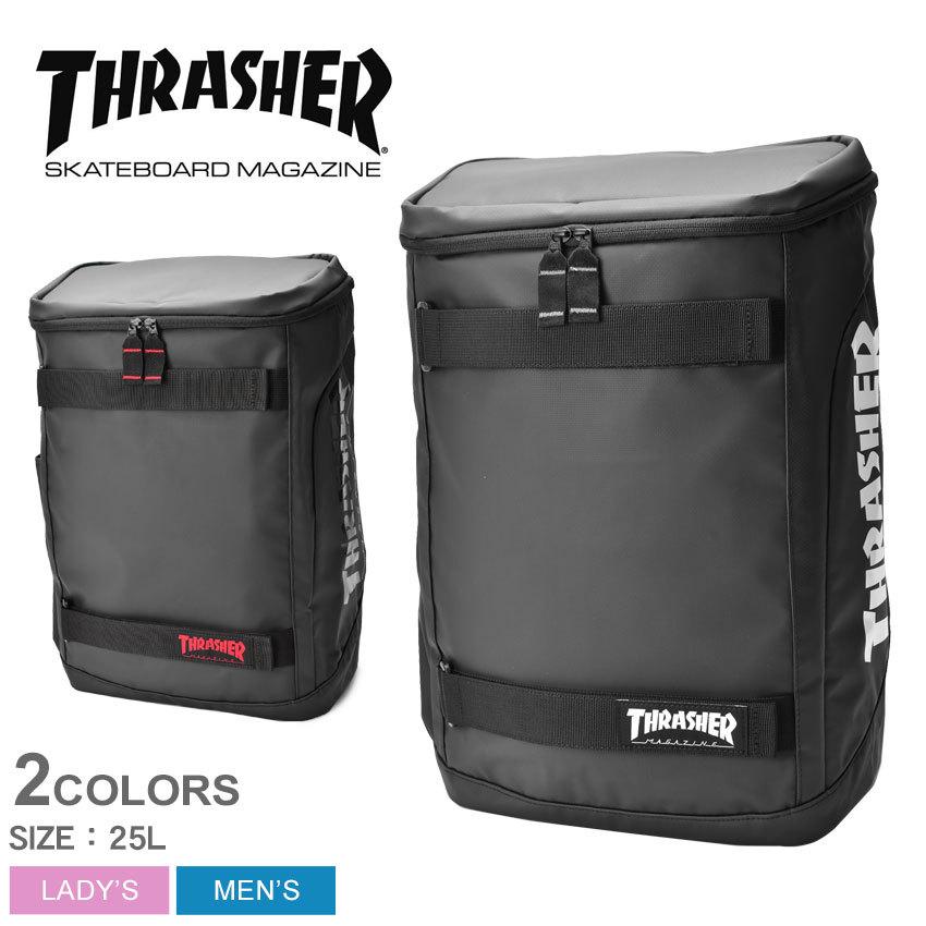 送料無料 スラッシャー リュック メンズ レディース バックパック 25L THRASHER THR-142 黒 鞄 バッグ スクエアリュック 撥水 B4｜z-mall