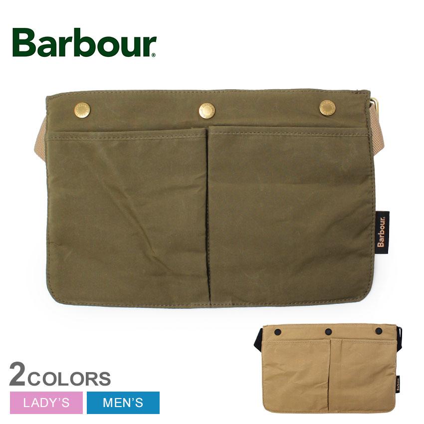 Barbour ショルダーバッグ グリーン×ブラウン キャンバス レザー Barbour（バブアー） ショルダーバッグ メンズ レディース BARBOUR