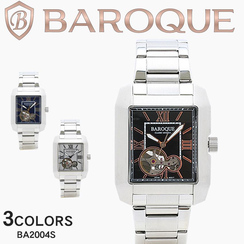 バロック 腕時計 メンズ BAROQUE BA2004S ネイビー 紺 シルバー 