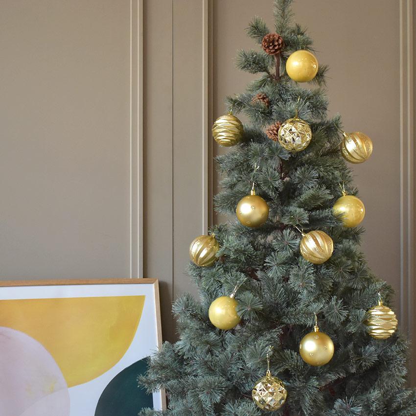 ツリー オーナメント ボール 8cm 12個セット XO2023-06 ゴールド 金