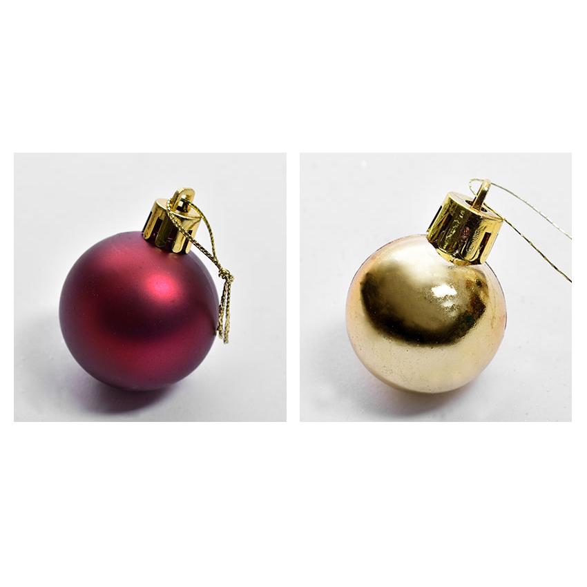 クリスマスツリー　オーナメントボール　レッド×ゴールド　グラスボール　赤 オーナメントボール 4cm 24個×8cm 6個 セット レッド 赤 ゴールド 金