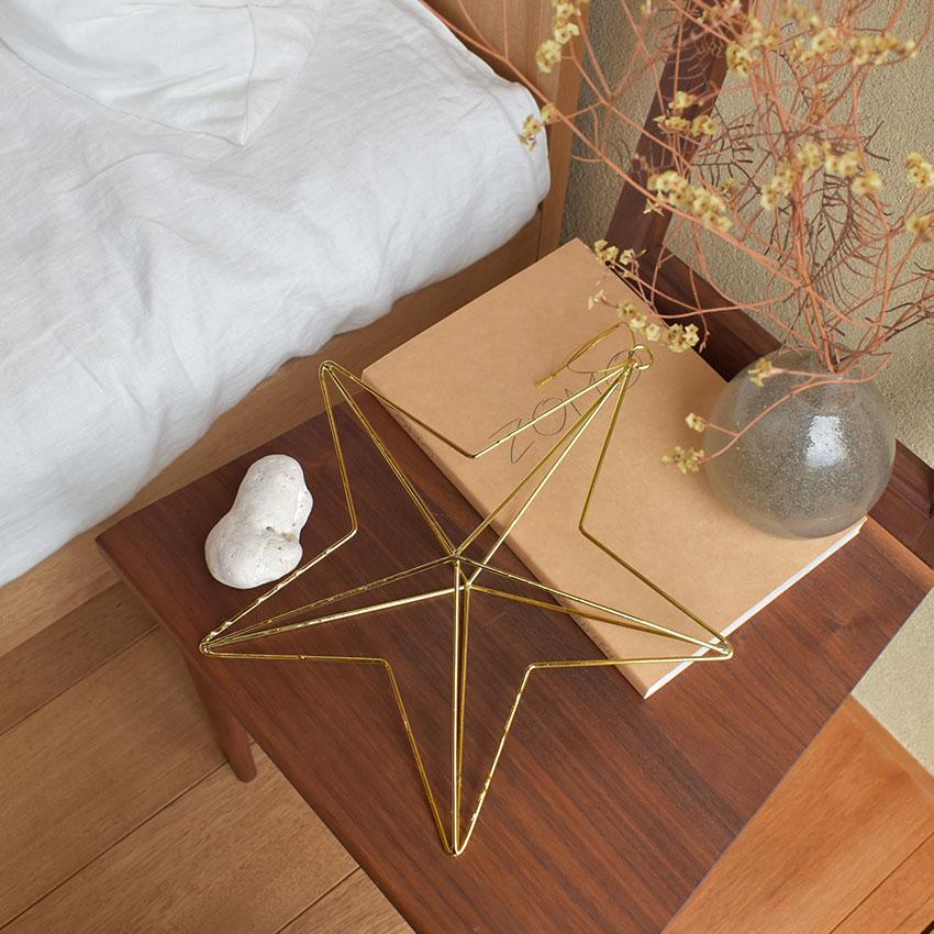 インテリア メンズ レディースメタリックワイヤー スター ゴールド 金