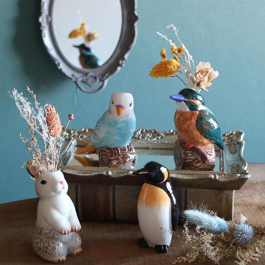 フラワーベース インテリア 雑貨 花瓶 花びん 動物 かわいい 可愛い