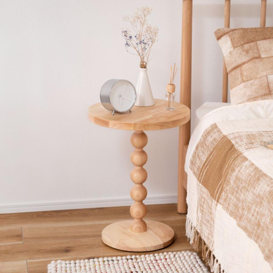 サイドテーブル ミニテーブル 丸 おしゃれ ナイトテーブル ナチュラル 北欧 ソファ ベッド パソコン 寝室 リビング PT-470 | 東谷 | 07