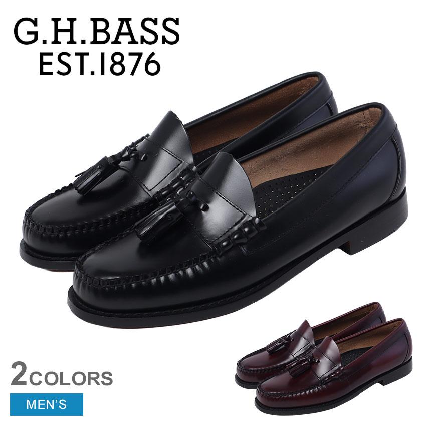【G.H. BASS】　ブラックレザー ローファー G.H.BASS（ジーエイチバス） ローファー メンズ レノックス タッセル