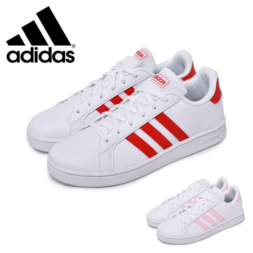 アディダス スニーカー レディース グランドコート K Adidas Epf87 ホワイト 即納最大半額 白 スポーツ テニス 400円 シューズ 靴 レッド 靴2 ピンク