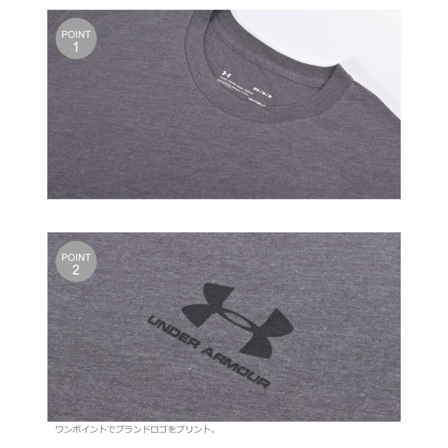 （ゆうパケット送料無料）アンダーアーマー 半袖 Tシャツ メンズ スポーツスタイル レフトチェスト UNDER ARMOUR 1326799 ブラック 黒 ホワイト 白 グレー｜z-sports｜19