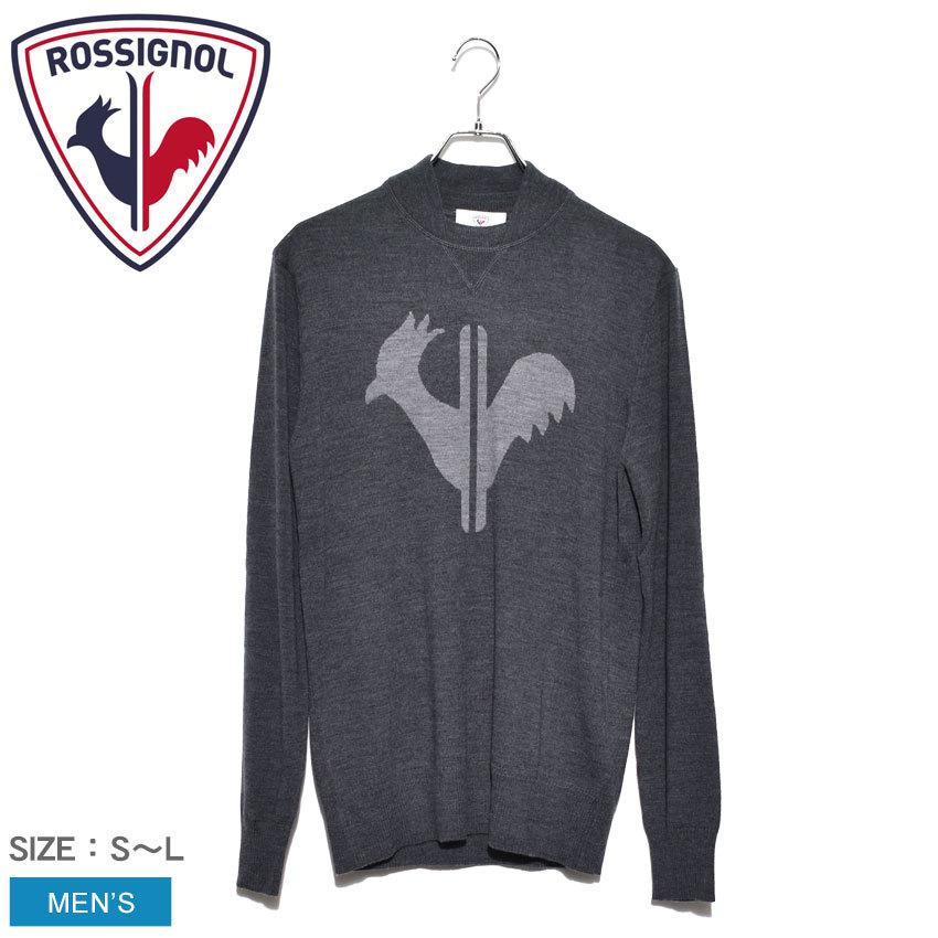 ロシニョール セーター メンズ クラシック ラウンドネックセーター ROSSIGNOL RLIMO15 グレー ニット ウール 長袖 送料無料｜z-sports
