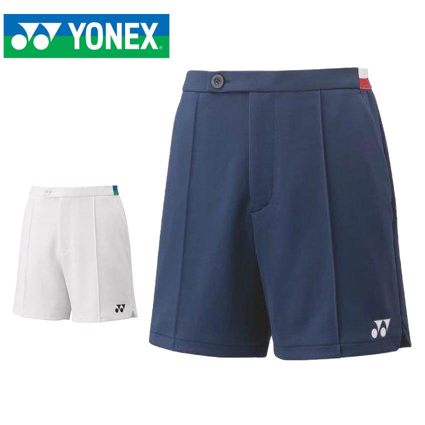 ヨネックス パンツ メンズ 75th ニットハーフパンツ Yonex a 爆売り ホワイト ネイビー ボトムス 制電 吸汗速乾 ハーフパンツ 白 Uvカット