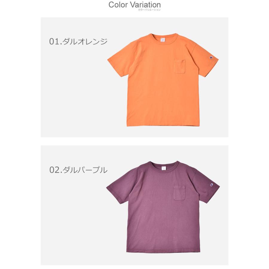 （ゆうパケット可）チャンピオン 半袖Tシャツ メンズ レディース T1011 ポケットTシャツ CHAMPION C5-V305 パープル ウエア ロゴ｜z-sports｜09