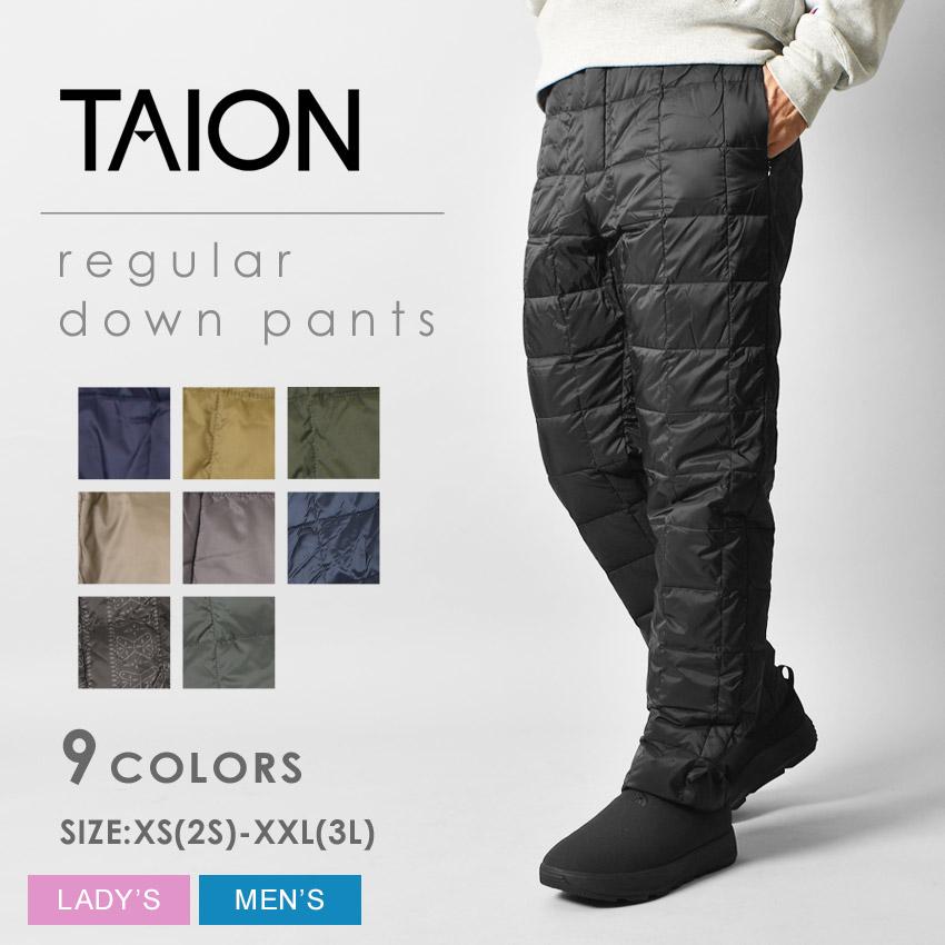 TAION パンツ(メンズ) レギュラー ダウンパンツ  L  NAVY TAION（タイオン） パンツ メンズ レディース レギュラー ダウンパンツ