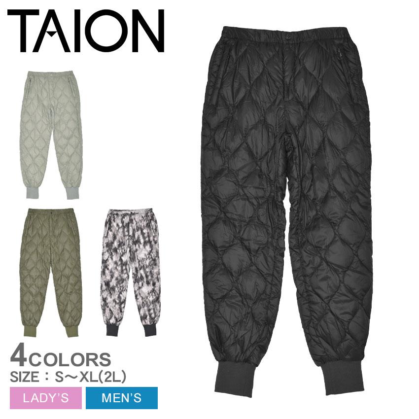 TAION キルティング ダウン パンツ ミリタリーライン ブラック タイオン セール】TAION/タイオン MILITARY “ZIP SLIT”PARACHUTE DOWN PANTS