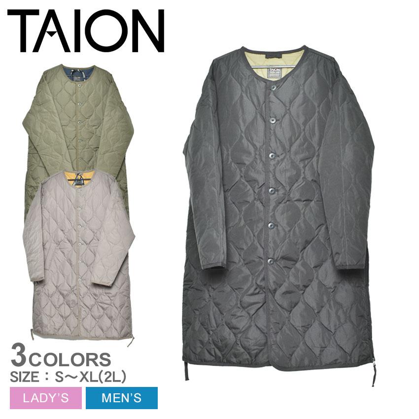 TAION タイオン ダウンコート ミリタリー クルーネック ダークオリーブ　S TAION（タイオン） ダウンジャケット ダウン 「」「ユニセックス