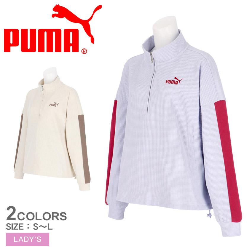 Puma サッカーシャツ 白/赤 PUMA（プーマ） ハーフジップジャケット レディース CORE HERITAGE