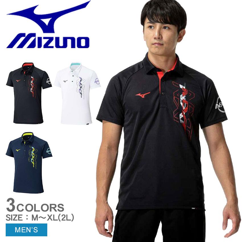 Tian Tao新品  ブラック&ホワイトポロ2 MIZUNO（ミズノ） トレーニングシャツ メンズ ポロシャツ MIZUNO