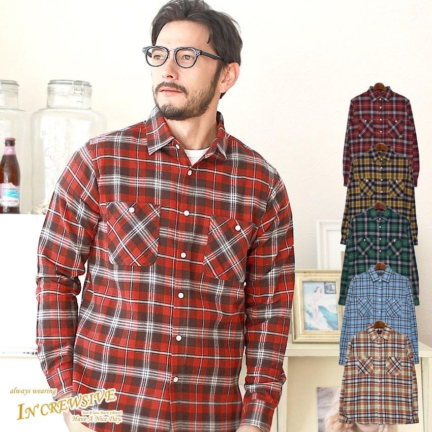 In'crewsive ネルシャツ メンズ フランネルシャツ 大きいサイズ In'crewsive ネルシャツ メンズ フランネルシャツ 大きいサイズ