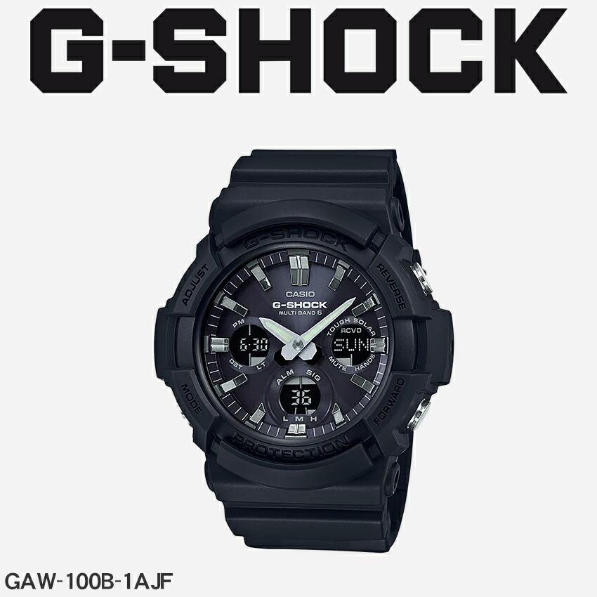 ジーショック 腕時計 G Shock Gaw 100b 1ajf ブラック Gショック 黒 Gショック ブラック 定番