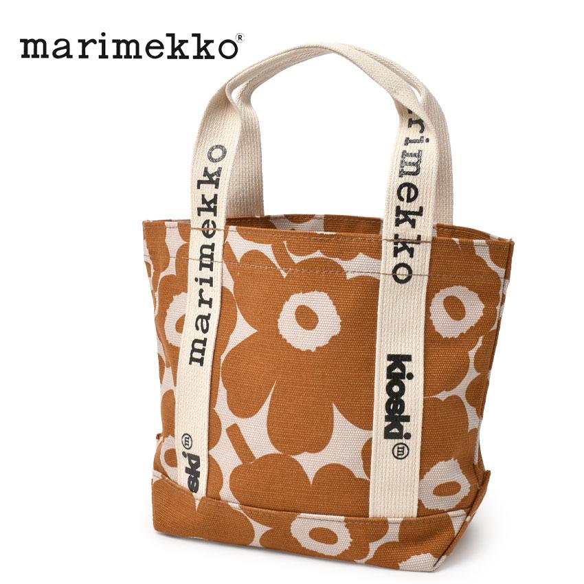 #新品同様marimekko マリメッコ ミニトート ロゴ ブラウン 人気カラー marimekko（マリメッコ） トートバッグ CARRIER MINI MINI UNIKKO